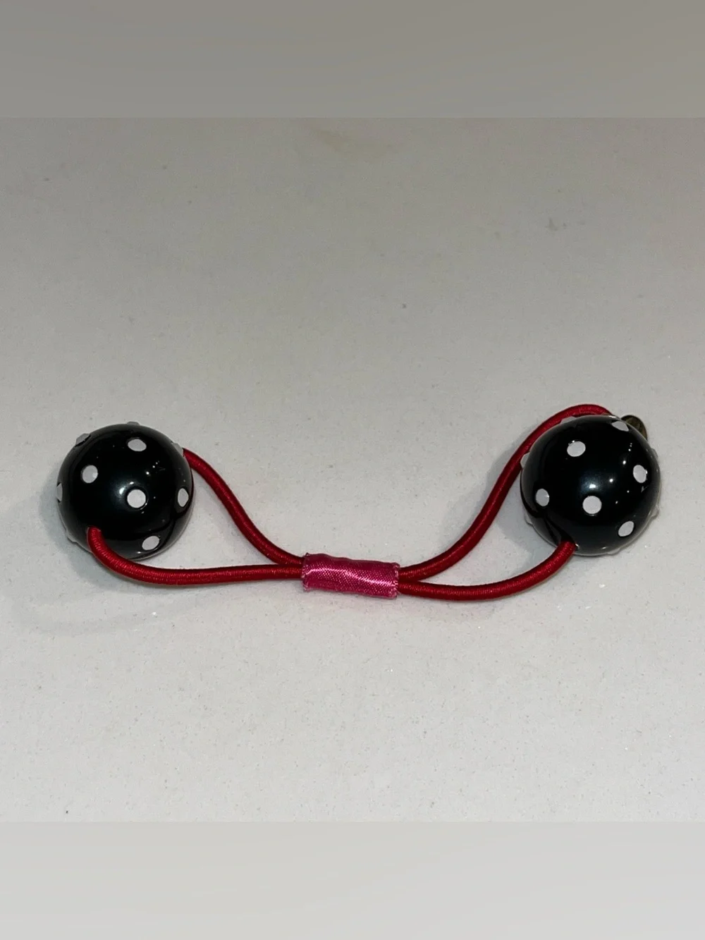 Betsey Johnson Vintage Rare Hair Tie Black & Whit polka-dots